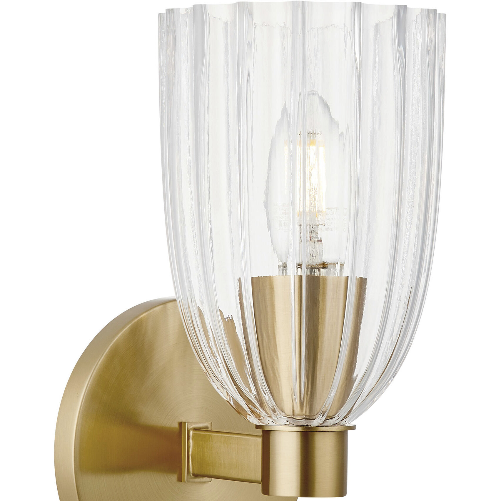 Transitional 1 Light 5 inch Natural Brass Wall Sconce Wall Light