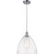 Ballston Dome 1 Light 12 inch Polished Chrome Mini Pendant Ceiling Light in Seedy Glass
