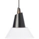 Kora 1 Light 17.8 inch White and Clear Steel Pendant Ceiling Light