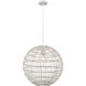 Simoom 1 Light 19 inch White Pendant Ceiling Light