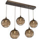 Terra 5 Light Flat Bronze Linear Pendant Ceiling Light in Terra Bronze, Multi-Port