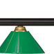 Riviera 3 Light 57 inch Bronze and Satin Gold Billiard Ceiling Light in Green Plastic, 10.4