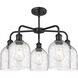 Ballston Bella 5 Light 23.5 inch Matte Black Stem Hung Chandelier Ceiling Light in Seedy Glass