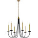Cohen 6 Light 36 inch Black and Brass Chandelier Ceiling Light