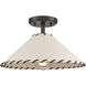 Marion 1 Light 14 inch Oil Rubbed Bronze with Natural Semi Flush Mount Ceiling Light