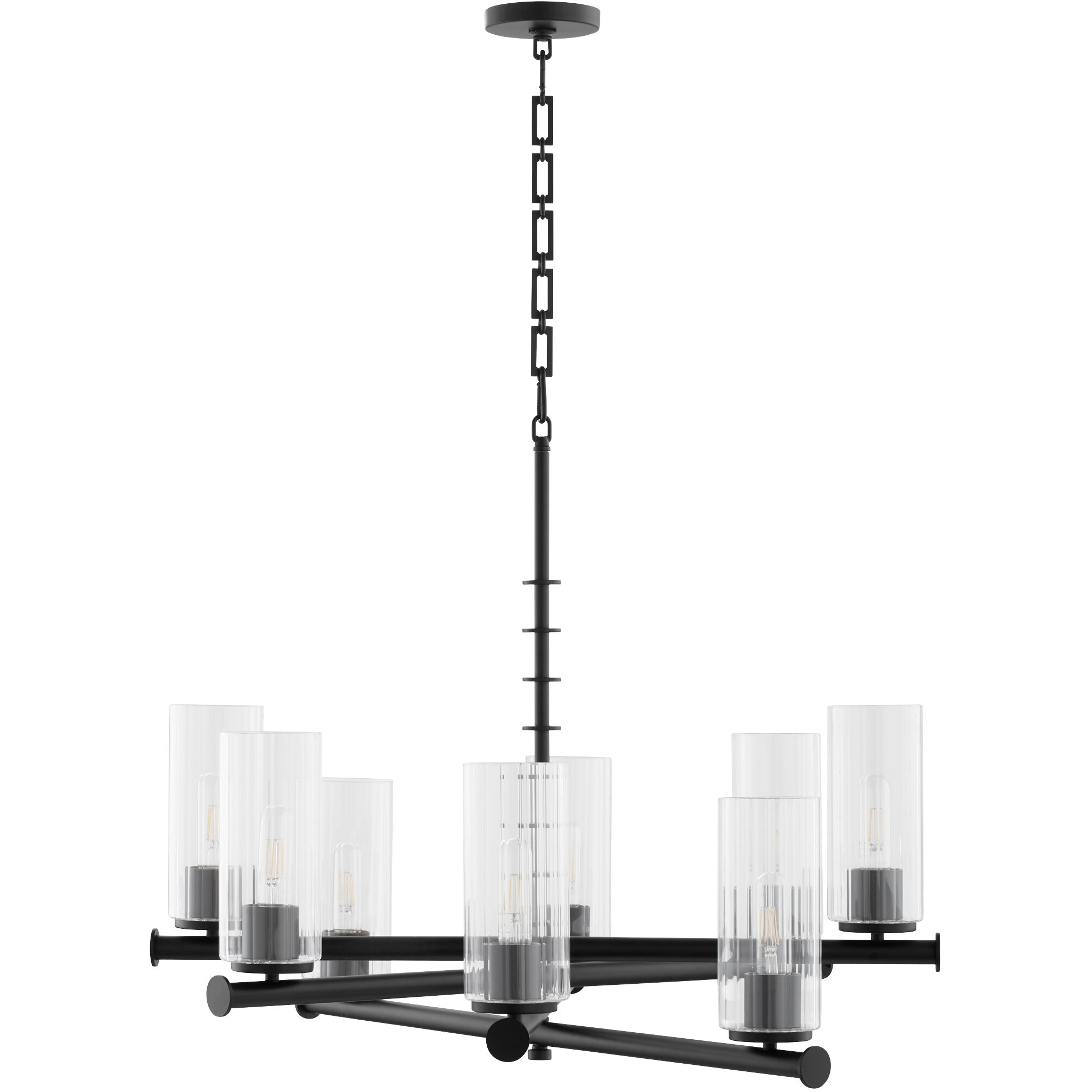 Mercier 8 Light 32 inch Matte Black Chandelier Ceiling Light