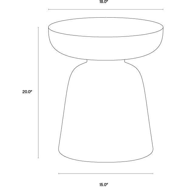 Lucida 20 X 18 inch Black Outdoor End Table