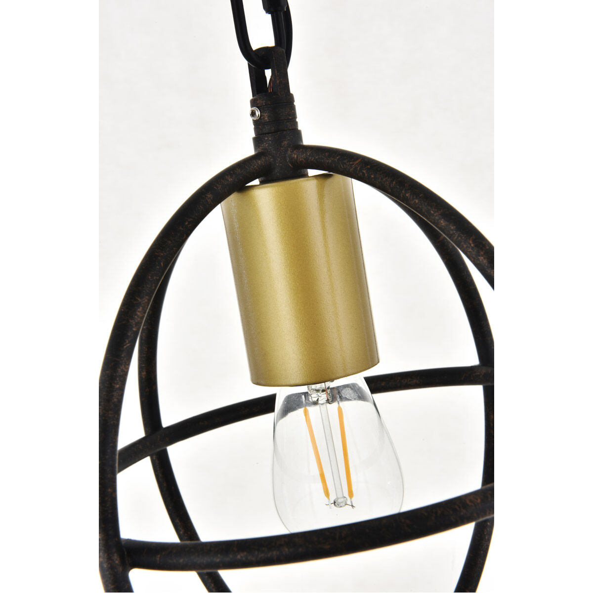 Octavia 1 Light 7.9 inch Brass and Dark Brown Pendant Ceiling Light