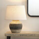 Bernard 20 inch 150 watt Beige and Dark Grey Table Lamp Portable Light