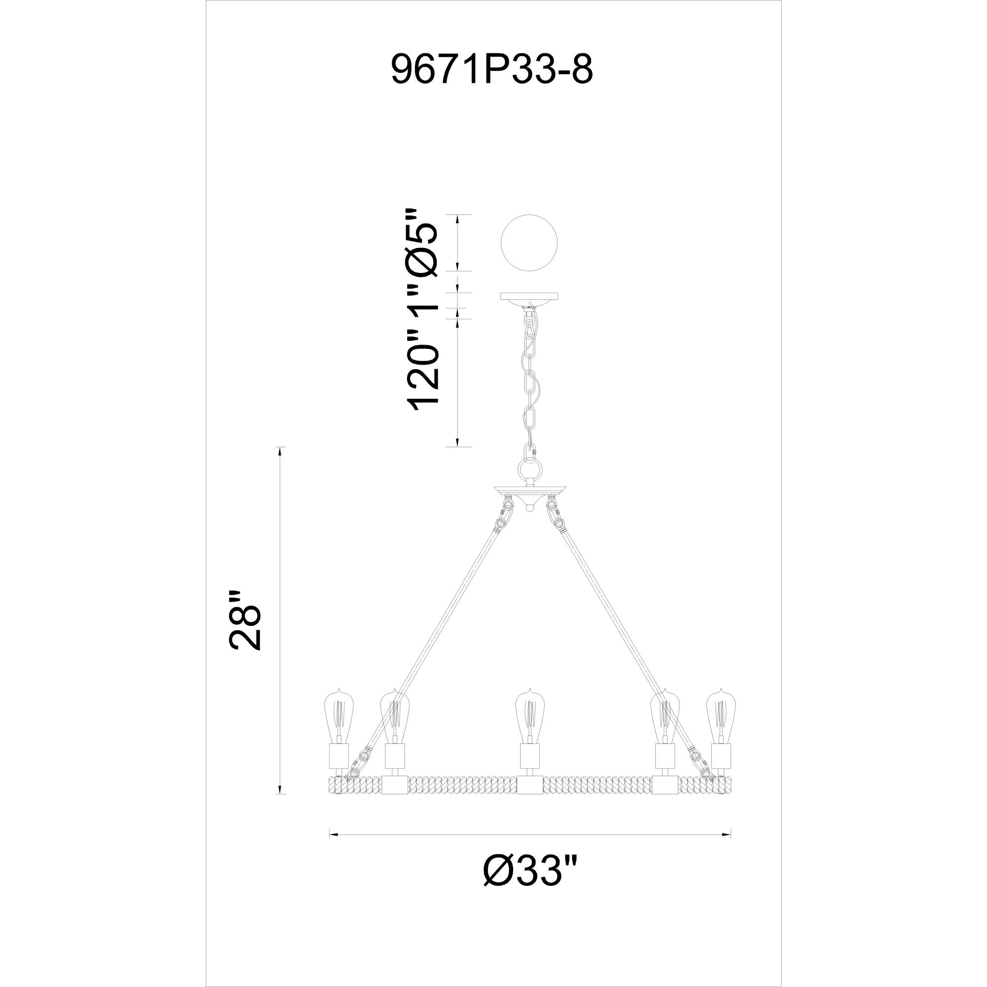 Ganges 8 Light 33 inch Black Up Chandelier Ceiling Light