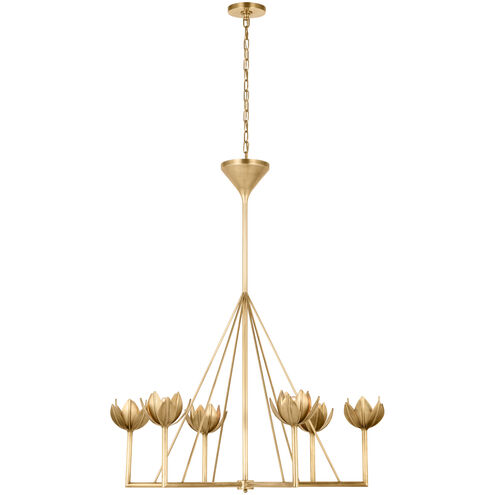 Julie Neill Alberto 6 Light 40 inch Antique-Burnished Brass Single Tier Chandelier Ceiling Light, Large