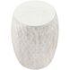 Hollywell 18 inch Cream Glazed with White Accent Stool