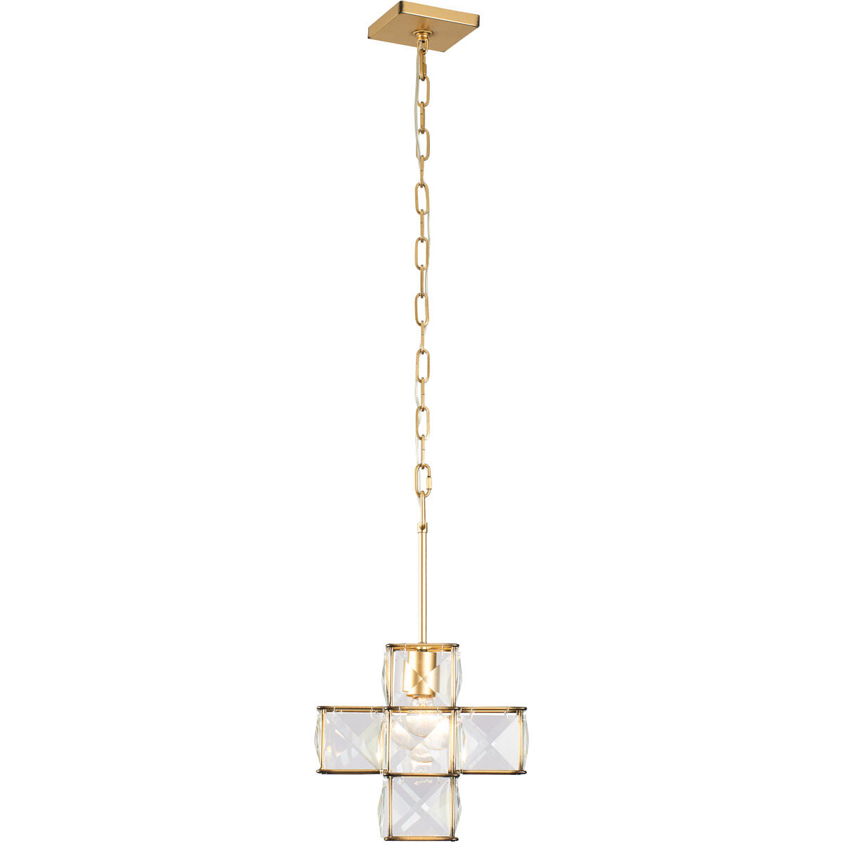 Cubic 1 Light 11.5 inch Calypso Gold Pendant Ceiling Light