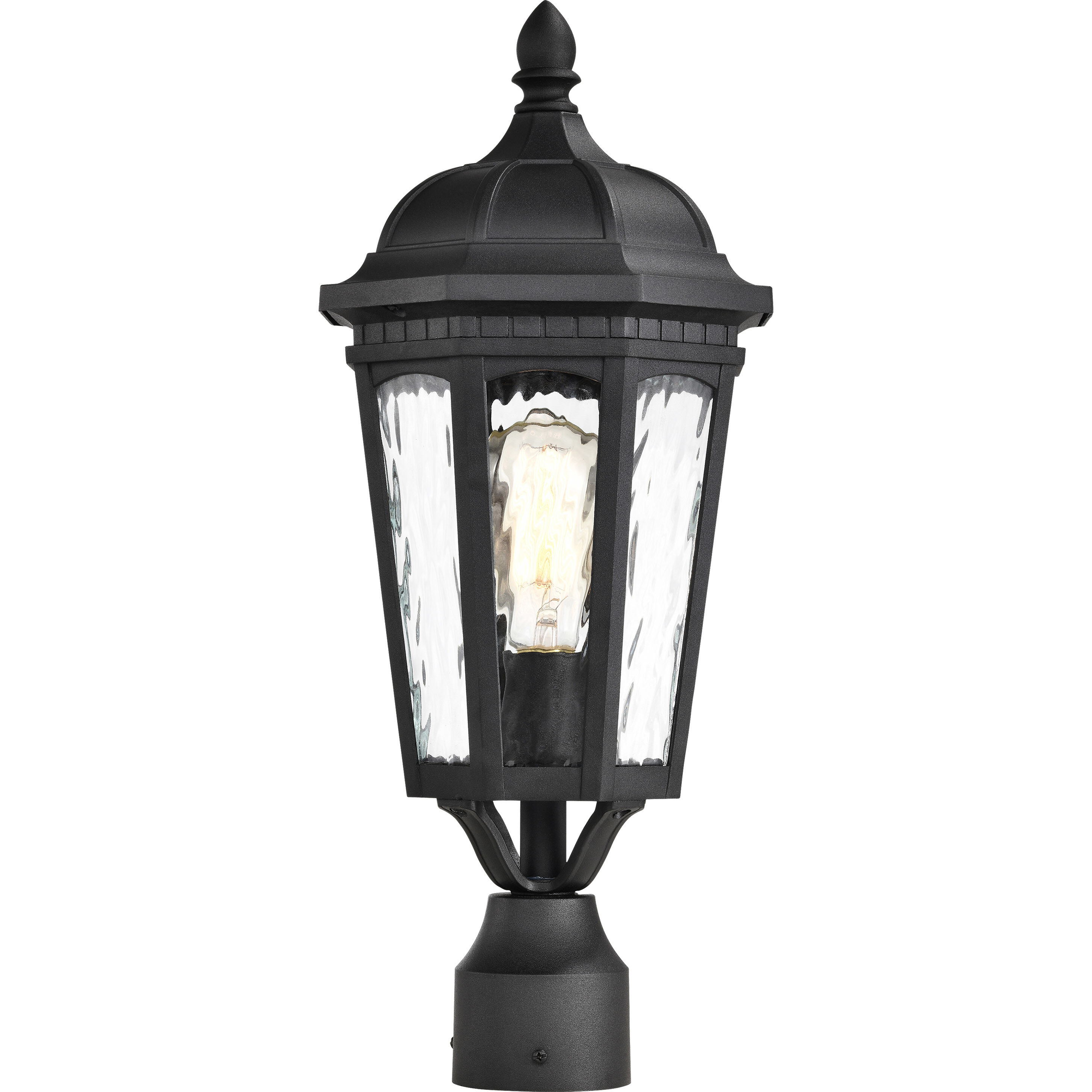 East River 20 inch Matte Black Post Lantern