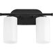 Belinder 2 Light 15 inch Matte Black Vanity Light Wall Light