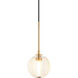 Jemyca 1 Light 4.75 inch Aged Gold Brass Pendant Ceiling Light in Aged Gold Brass and Clear
