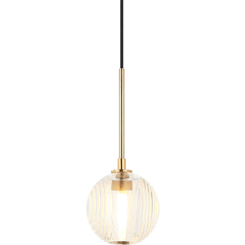 Jemyca 1 Light 4.75 inch Aged Gold Brass Pendant Ceiling Light in Aged Gold Brass and Clear