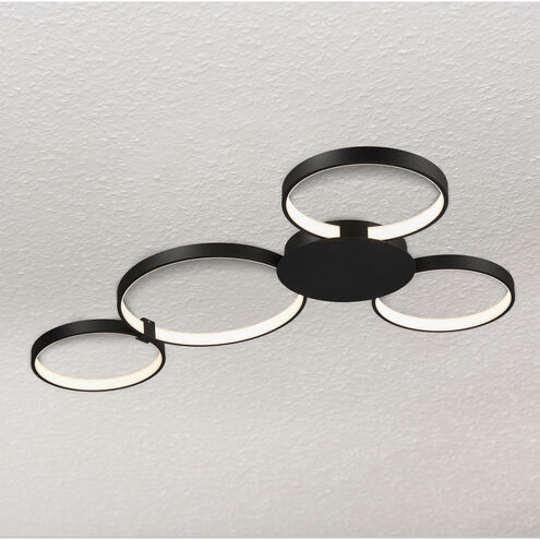 Capella 29.25 inch Black Semi-Flush Ceiling Light