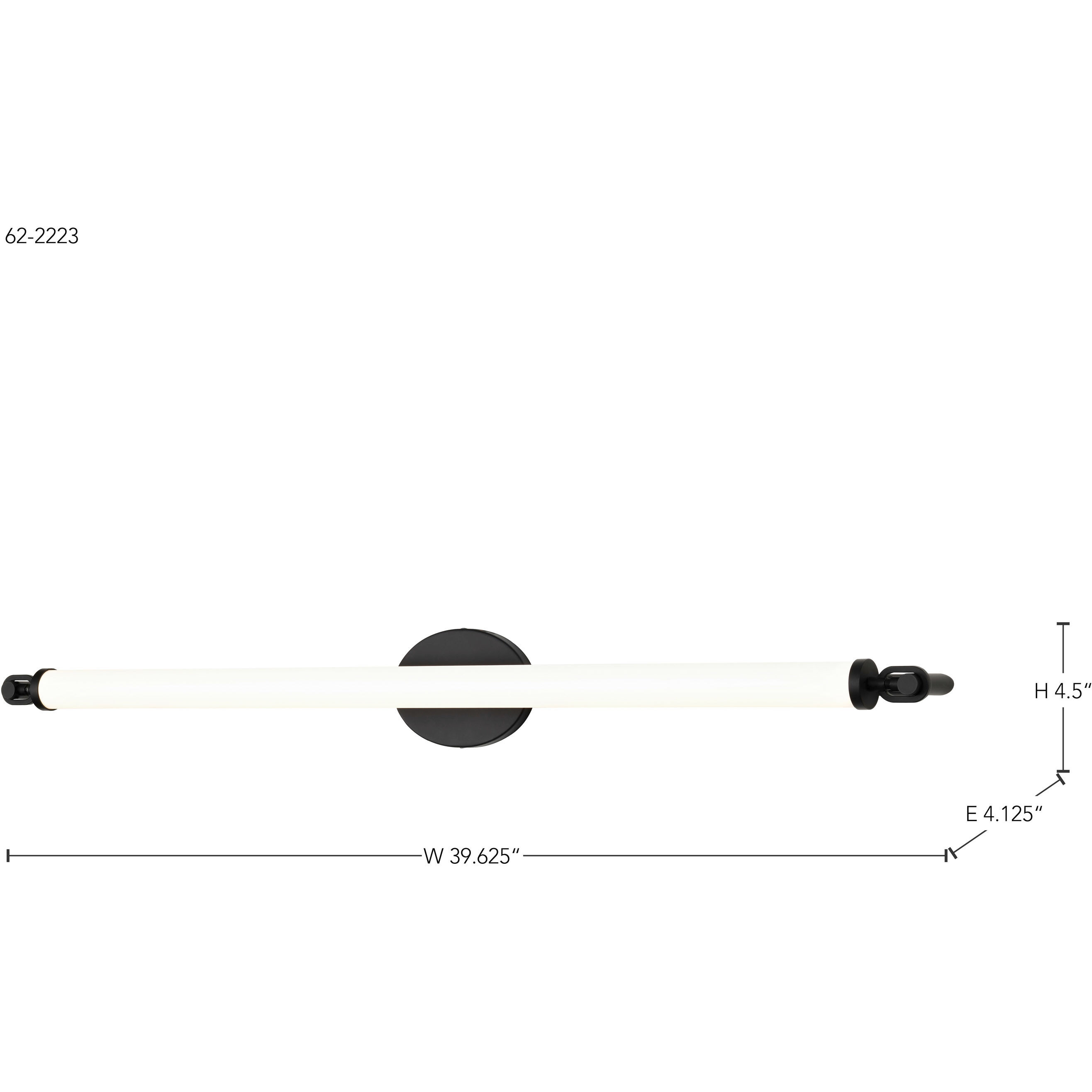 Edgeworth LED 39.63 inch Matte Black Vanity Light Wall Light