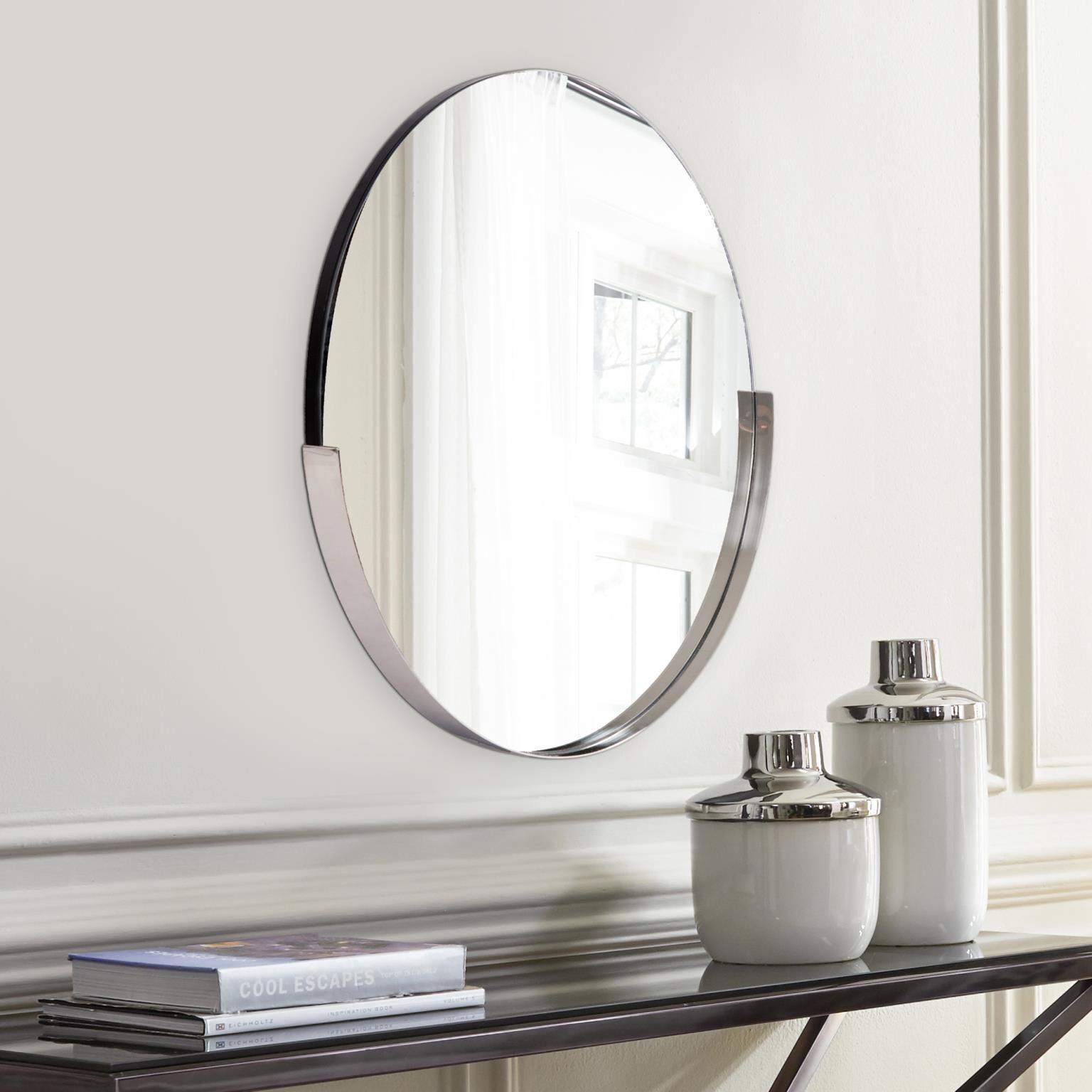Dante 30 X 30 inch Polished Silver Wall Mirror