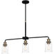 Cox 3 Light 36 inch Matte Black Island Light Ceiling Light