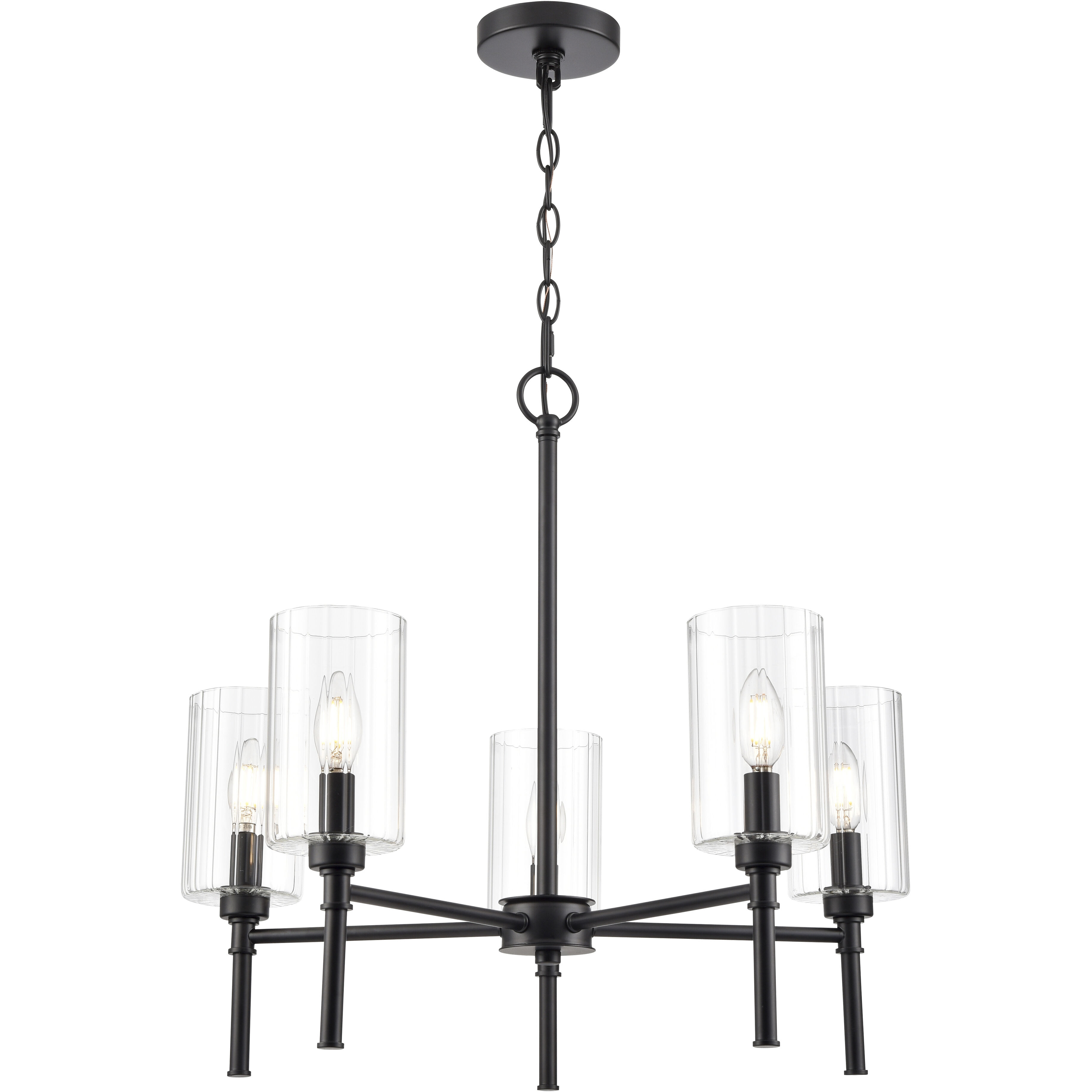 Chastine 5 Light 24 inch Matte Black Chandelier Ceiling Light