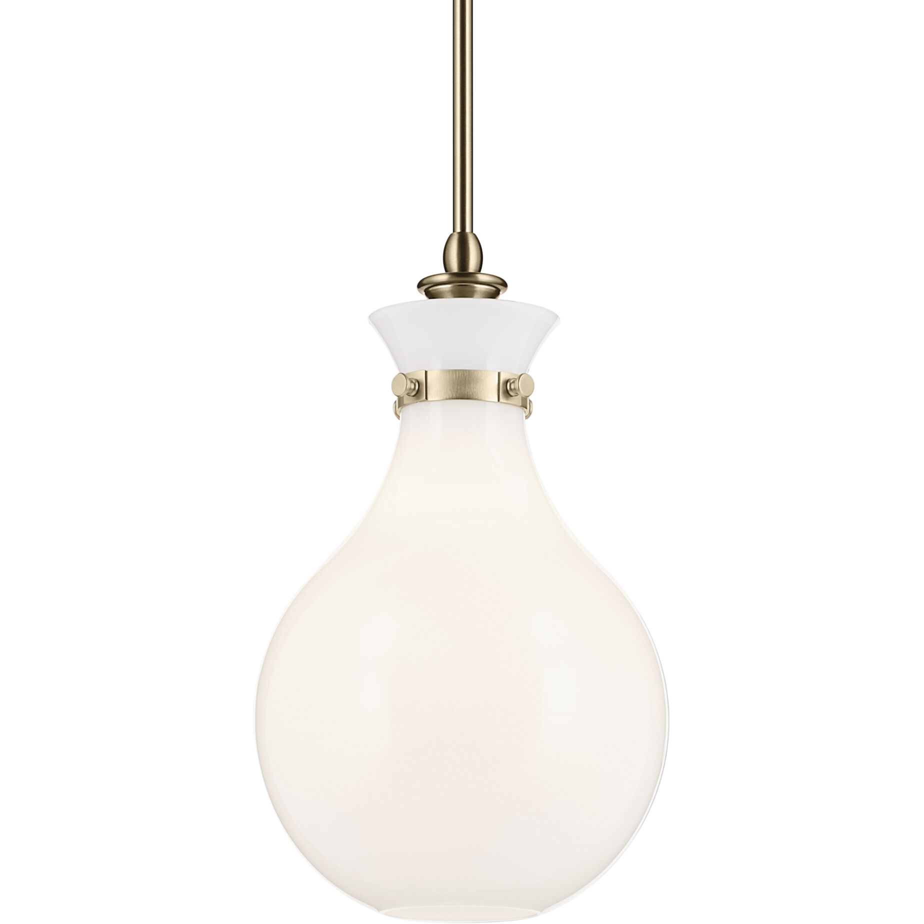 Laria 1 Light Champagne Bronze Pendant Ceiling Light in Opal