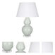 Double Gourd 30 inch 150 watt Celadon Glazed Ceramic with Lucite Base Table Lamp Portable Light in Pearl Dupioni