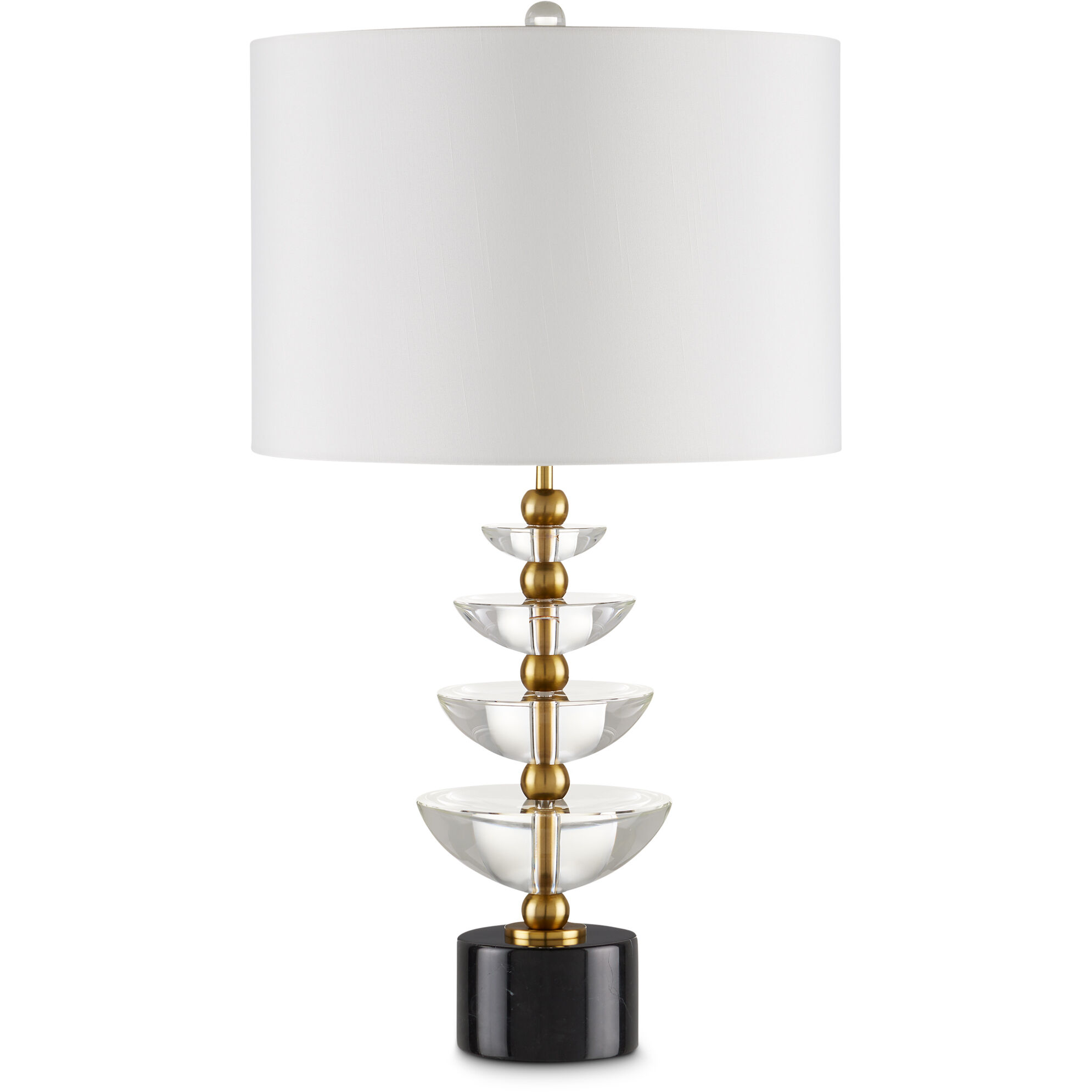 Waterfall 27.5 inch 150 watt Clear/Natural/Brass Table Lamp Portable Light