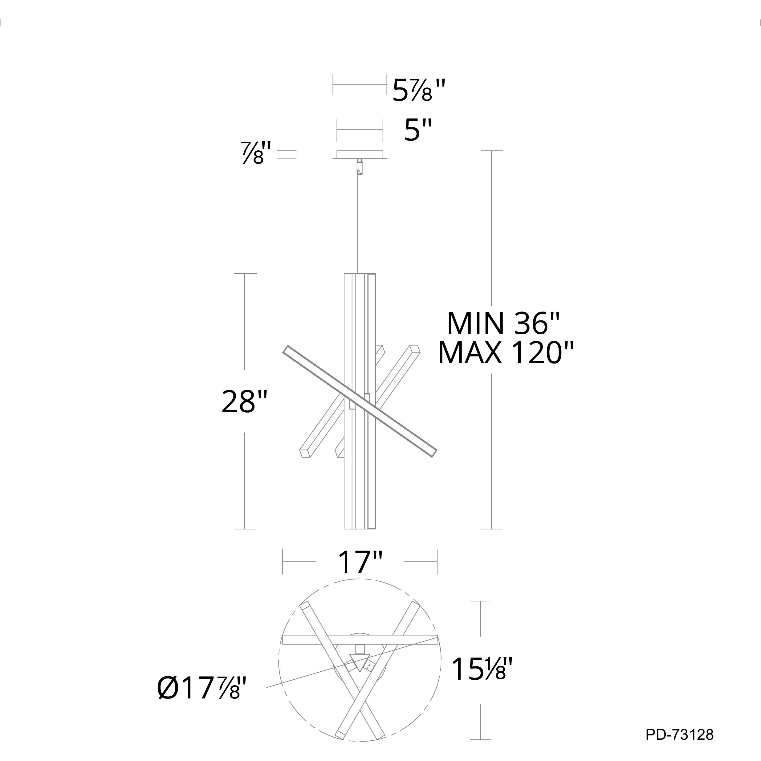 Parallax LED 15.13 inch Black Pendant Ceiling Light, dweLED