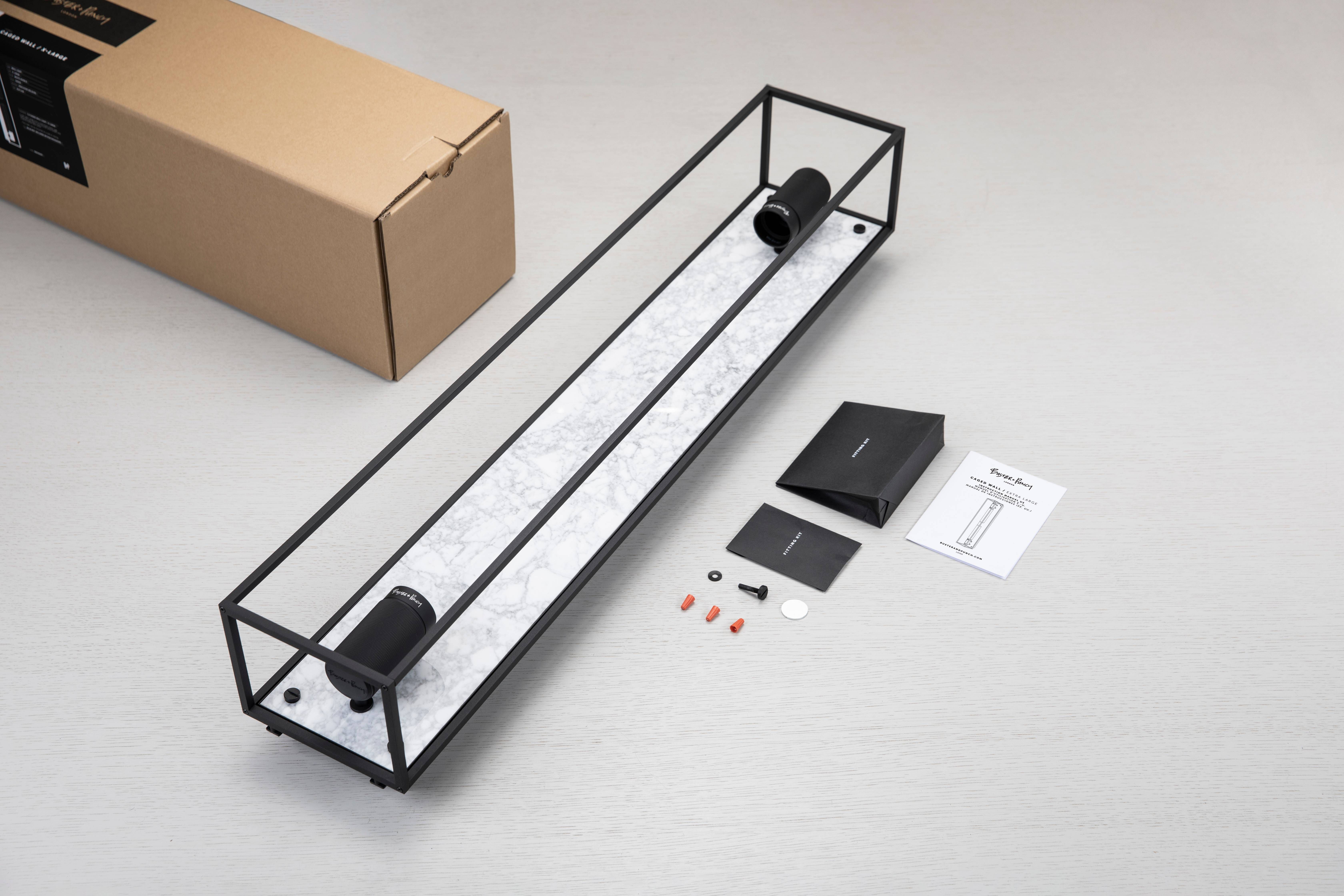 Caged Wall Light in Black Marble