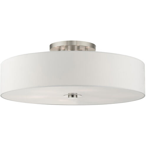 Meridian 6 Light 30 inch Brushed Nickel Semi Flush Ceiling Light