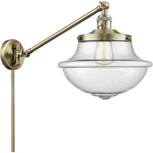 Large Oxford 20 inch 60.00 watt Antique Brass Swing Arm Wall Light, Franklin Restoration
