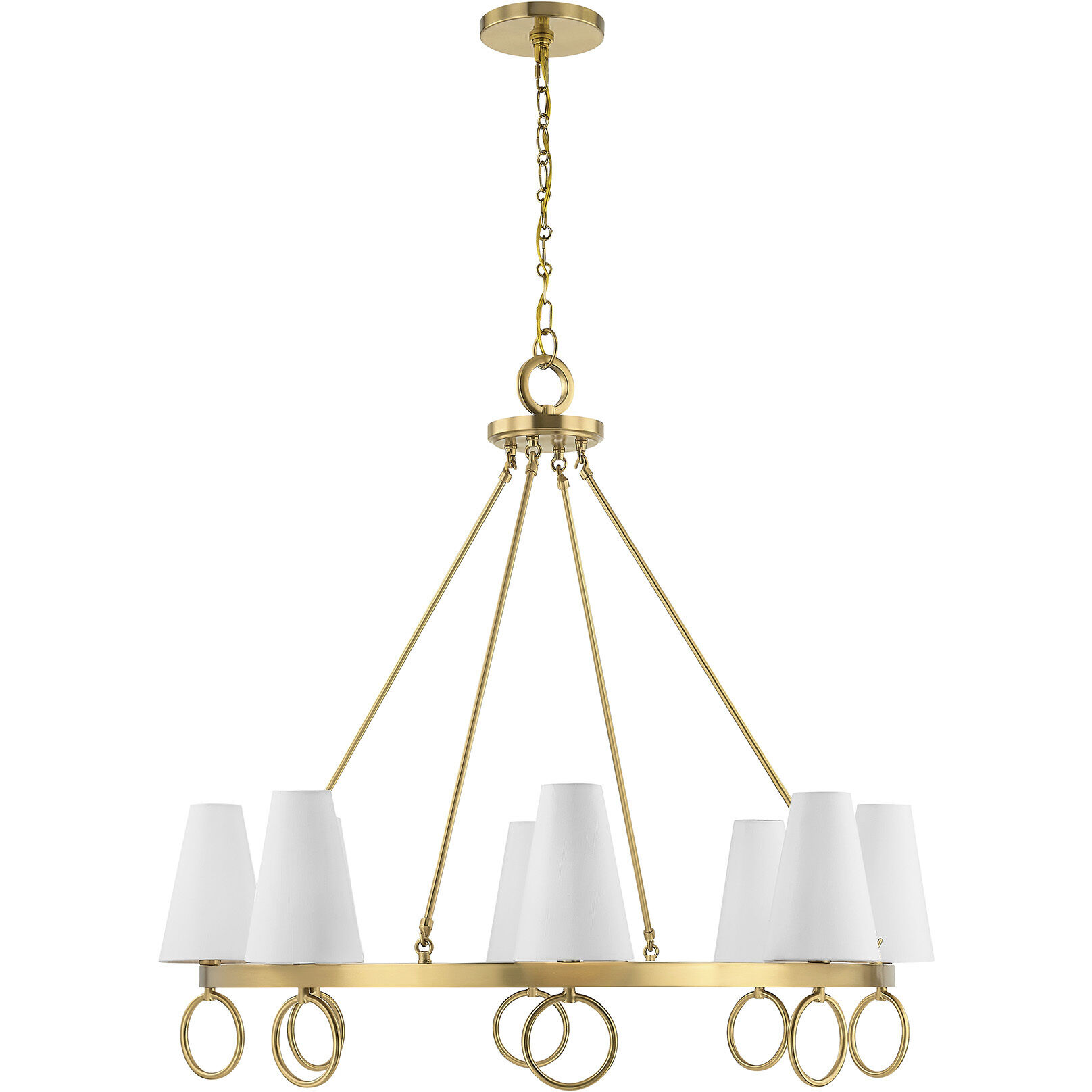 Wilkes 8 Light 36 inch Warm Brass Chandelier Ceiling Light