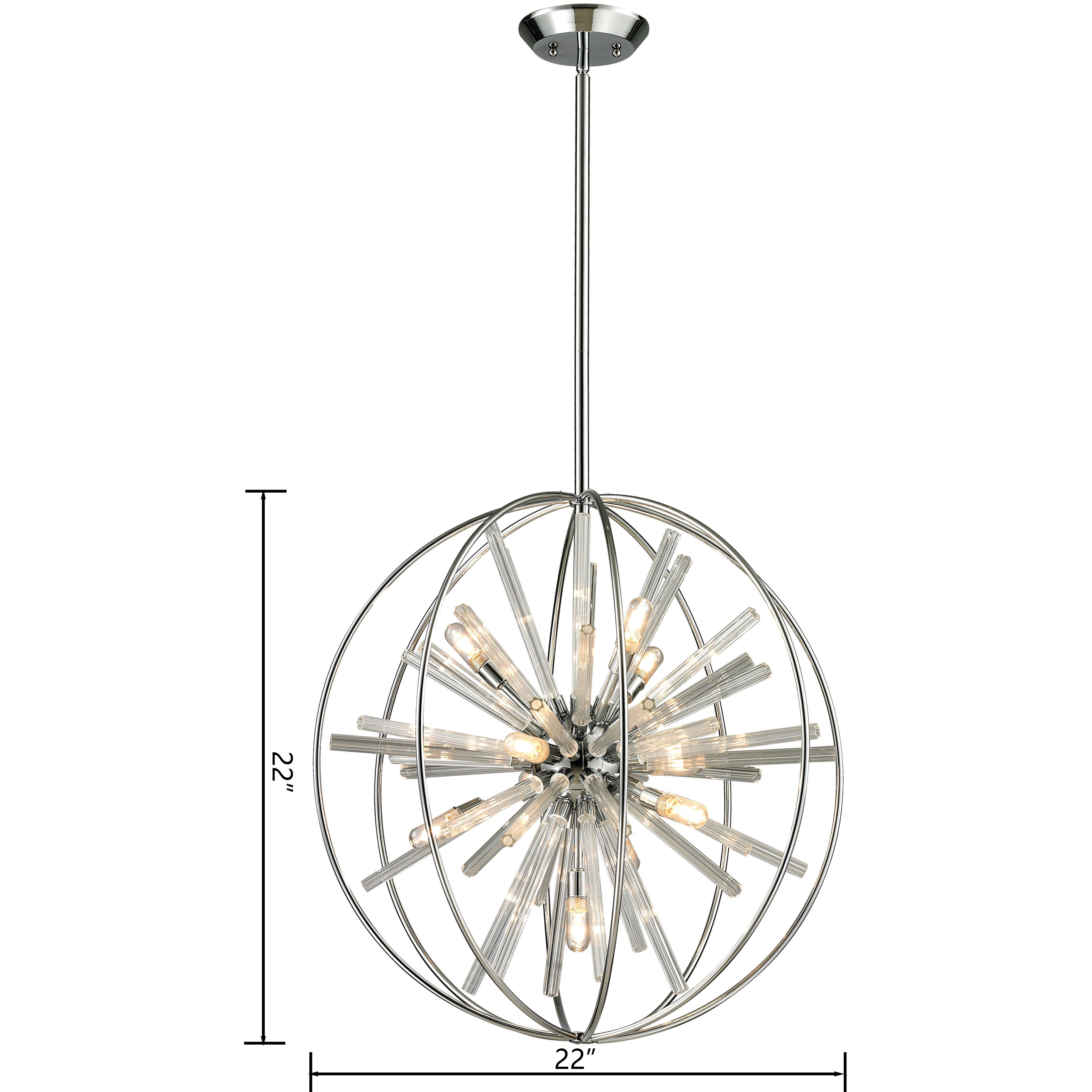 Twilight 10 Light 22 inch Polished Chrome with Clear Chandelier Ceiling Light