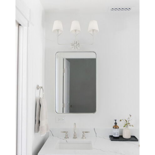 Broche 3 Light 25 inch Matte White Bath Vanity Light Wall Light