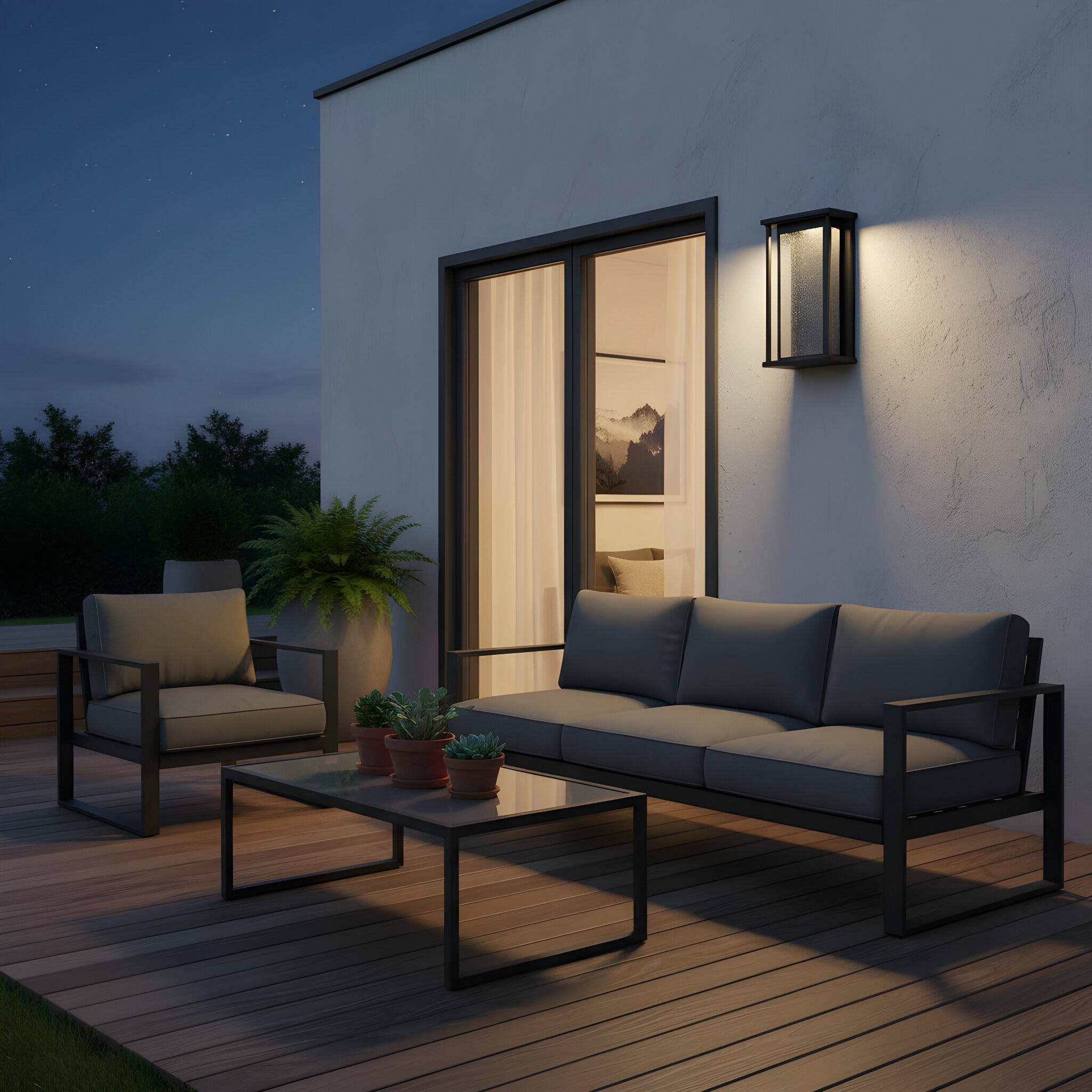 Faywood LED 16 inch Textured Black Outdoor Wall Lantern, Medium