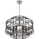 Presten 6 Light 28 inch Brushed Nickel with Sand Coal Pendant Ceiling Light