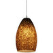 Champagne LED 5 inch Brushed Steel Pendant Ceiling Light in Brown Stone