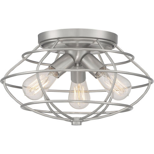Jax 3 Light 15 inch Brushed Nickel Flushmount Ceiling Light
