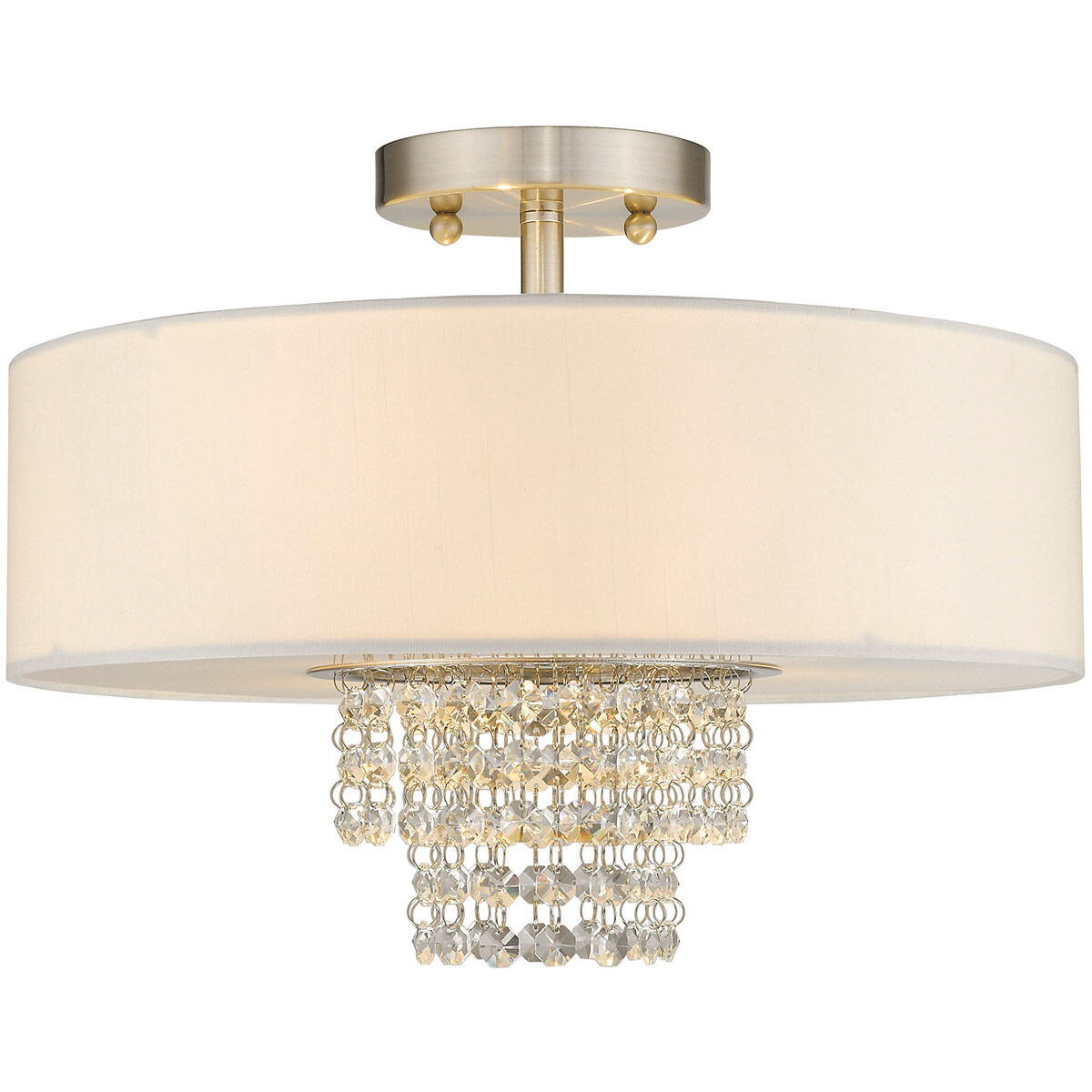 Carlisle 3 Light 15 inch Brushed Nickel Semi-Flush Mount Ceiling Light