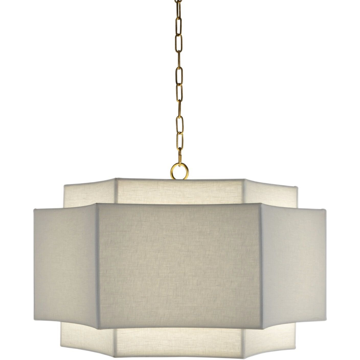 Hammond 2 Light 29 inch Antique Gold / White Linen / Natural Alabaster Pendant Ceiling Light