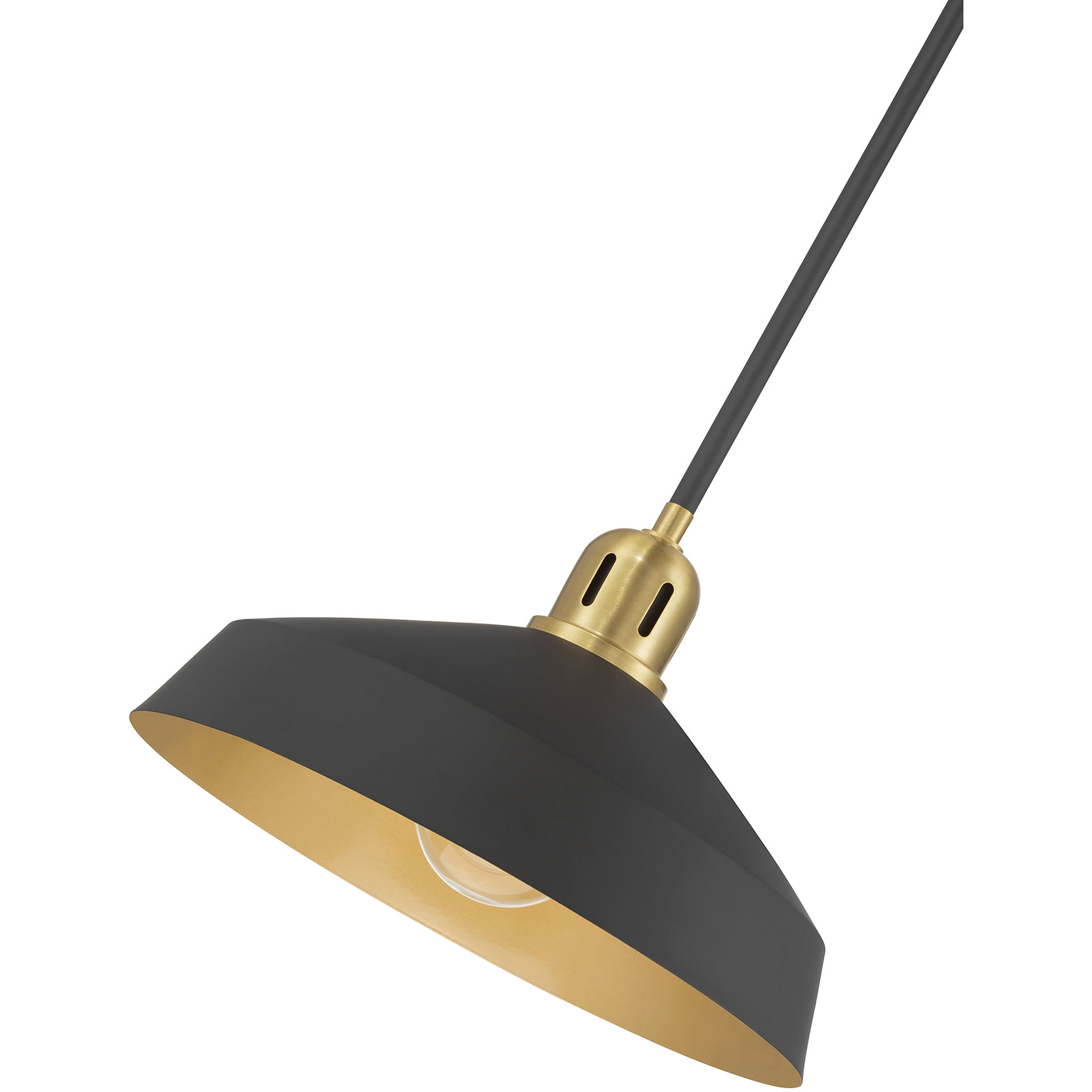 Axlen 1 Light 12 inch Matte Black and Vintage Brass Pendant Ceiling Light