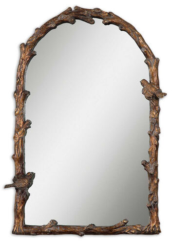 Paza 37 X 26 inch Distressed Antiqued Gold Leaf Wall Mirror