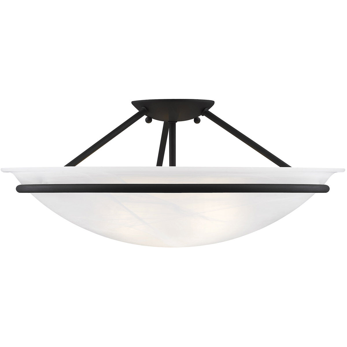 Newburgh 3 Light 20 inch Black Semi-Flush Mount Ceiling Light