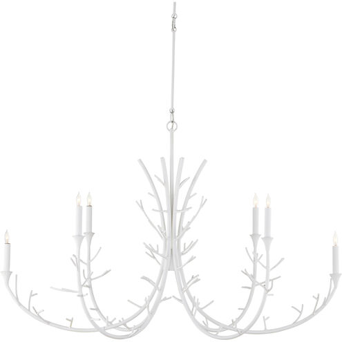 Twiggy 6 Light 48 inch Gesso White Chandelier Ceiling Light