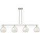 Arcadia White Mouchette Island Light Ceiling Light in Brushed Satin Nickel