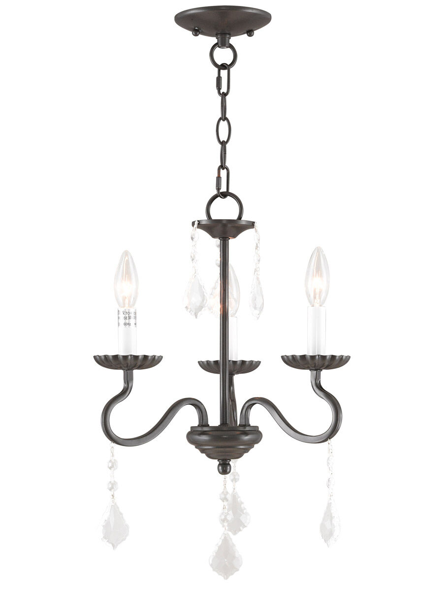 Callisto 3 Light 14 inch English Bronze Mini Chandelier Ceiling Light