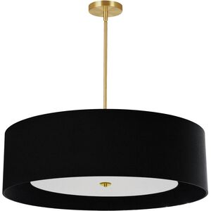 Helena 4 Light 30 inch Aged Brass with Black-White Pendant Ceiling Light