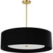 Helena 4 Light 30 inch Aged Brass with Black-White Pendant Ceiling Light